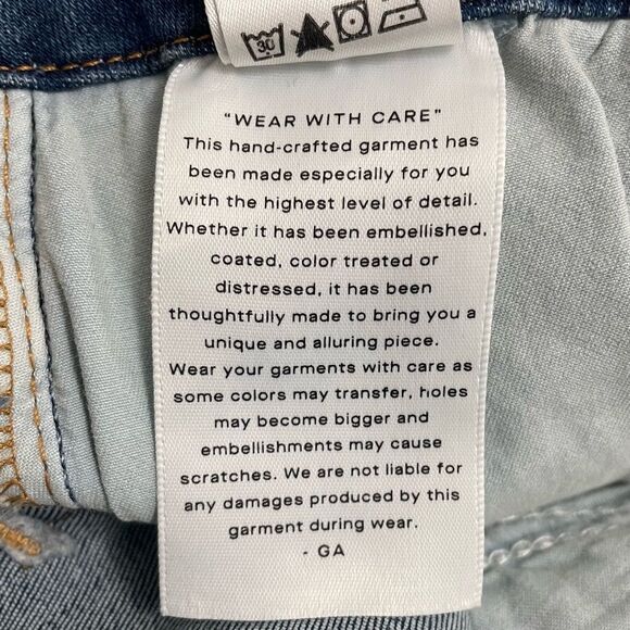 Good American Jeans Good Waist Crop Ankle Raw Edge Blue Wash Women’s Size 25 | 0 - Picture 14 of 15